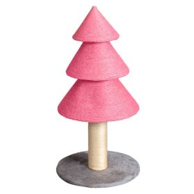 31.5in Christmas Tree Cat Scratcher, Cat Scratching Post For Indoor Cats, Large Sisal Cat Scratching Tree Cat Scratch Tower,-Pink (Option: Pink)