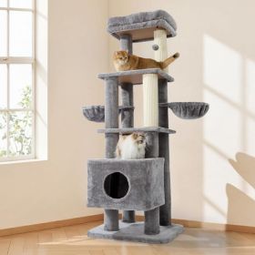 Gardner Pets Large Cat Tree For Medium To Large Cats, Heavy-Duty Cat Tower With Scratch Post And Washable Top Perch. Self-pickup Orders Supported (Option: 6Tier Enhanced Version Gray)