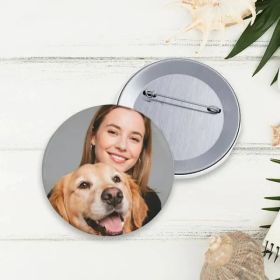 Custom Pet Photo Pins - Cherish Memories With Your Furry Friend - 2.25inch  2 Pcs Must Upload The Image (Option: 2 Pcs)