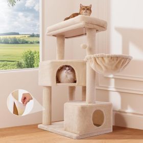 Gardner Pets Large Cat Tree For Medium To Large Cats, Heavy-Duty Cat Tower With Scratch Post And Washable Top Perch. Self-pickup Orders Supported (Option: 4Tier Enhanced Version Beige)