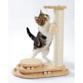 Indoor Cat Soft Scratching Board And Interactive Ball Track Toy Cat Rest And Grooming Supplies (Option: Offwhite)