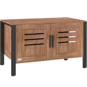 Cat Litter Box Enclosure with Tall Legs, Scratching Board, Dark Brown, 31.5"L x 17.7"W x 19.7"H (Option: Brown-900x510x150 mm)