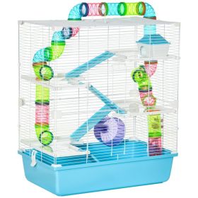 Extra Large 23" Hamster Cage with Tubes and Tunnels, Portable Carry Handles, Rat House and Habitats Big 5-Tier Design, Mouse Cage Includes Exerc (Option: Light Blue-620x170x380 mm)