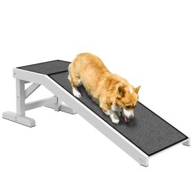 49" Pet Ramp for Dogs & Cats with Non-Slip Carpet, White (Option: White-990x465x130 mm)
