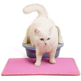 Double Layer Rice Shaped Cat Litter Pad (Option: Pink)