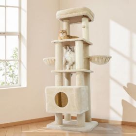 Gardner Pets Large Cat Tree For Medium To Large Cats, Heavy-Duty Cat Tower With Scratch Post And Washable Top Perch. Self-pickup Orders Supported (Option: 6Tier Enhanced Version Beige)