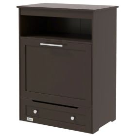 Pet Feeder Station Storage Cabinet, Dog Food Storage Container With Dog Raised Bowls, Watering Supplies, Gray (Option: Brown)