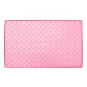 Spot Pet Mat, Waterproof And Easy To Clean Silicone Dog Mat, Cat Mat, Square Pet Placemat, Pet Supplies (Option: Pink-Small)