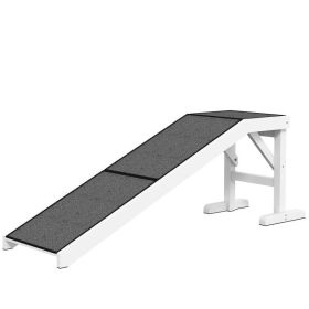 60" Pet Ramp for Dogs & Cats with Non-Slip Carpet, White (Option: White-695x495x185 mm)