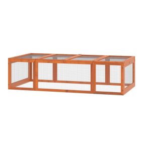 Large Wooden Rabbit Hutch Small Animal Habitat Enclosure Outdoor Run and Lockable Doors - Natural (Option: Natural Wood-935x500x225 mm)