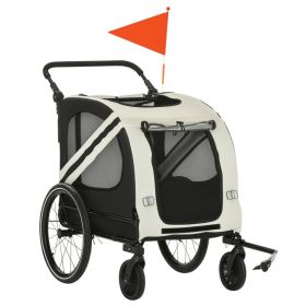 2-in-1 Pet Bike Trailer for Small Dogs, Road-Visibility Dog Stroller Bicycle Carrier, Weather-Strong Bike Wagon Trailer Sidecar Attachment, White (Option: White-810x250x625 mm)