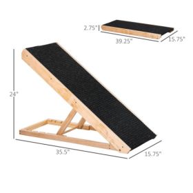 Elevated Pet Ramp For Dogs, Cats, Rabbits, Height-adjustable And Foldable (Option: Black)