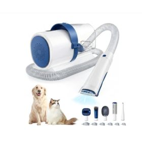 Professional Dog Grooming Clippers With 2.5L Cup, 3 Suction Modes, Cordless Clippers, 5 Groomer Tools, Low Noise Pet Hair Trimmer For (Option: White Blue)